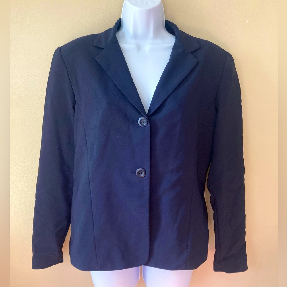 B. Moss navy blue stretch blazer from 1990’s size 6